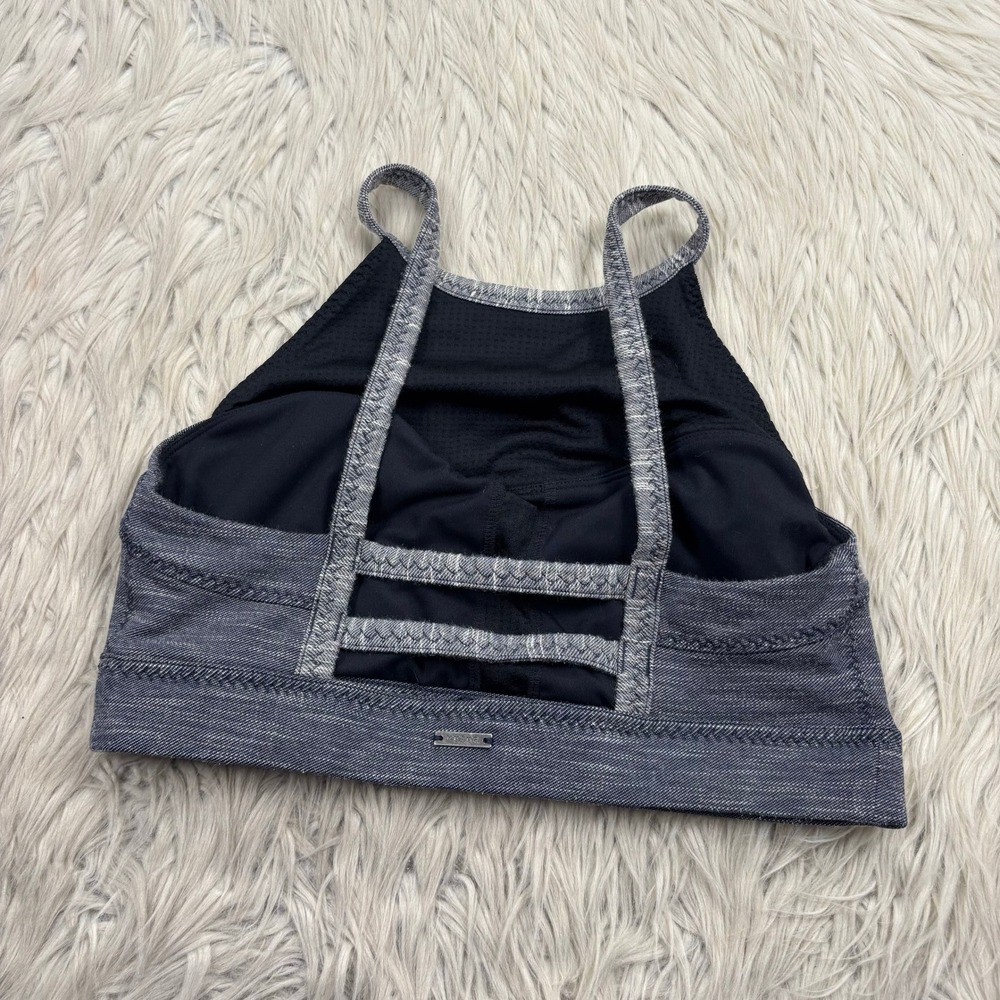 Prana Women's S Marled Gray Leily High Neck Pullover Sports Bra Yoga Barre - Picture 3 of 5